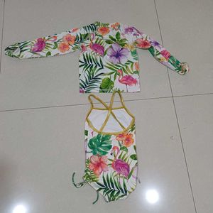 New Kids Flamingo Tropical Swimsuit Set 4 to 6 yrs