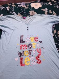 Cute 'Love More Worry Less' Nightgown