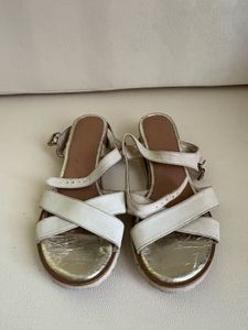 White & Gold Platform Sandals