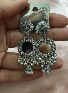 Antique Oxidized Jhumka Earrings Set