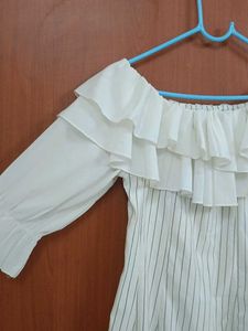 Chic Off-Shoulder Striped Dress