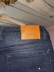Navy Blue Tonned Patched Color Drop Jeans