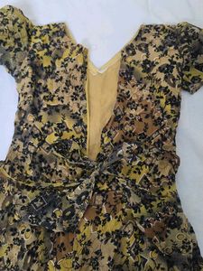 Vintage Floral Print Dress for Girls