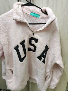Cozy Pink "USA" Fleece Pullover