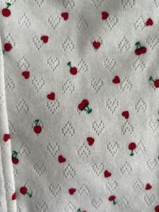 Cute White Corset Top with Cherry Print