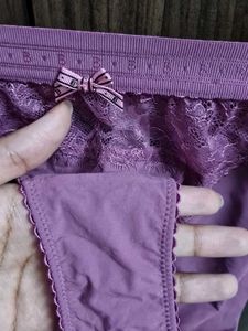 M&amp;S Purple Lace Trim Briefs