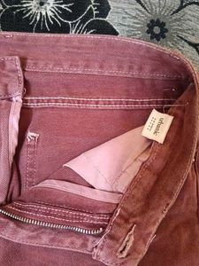 Wide Leg Brown Denim Jeans