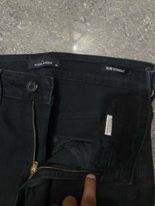 higlander Men's Black Slim straight Fit Jeans