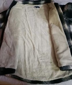Cozy Plaid Sherpa Lined Jacket, wollen jacket for
