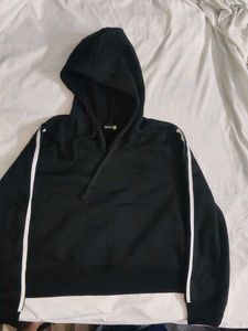 Black Hoodie with White Stripes