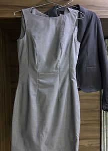 Sleek Grey Sleeveless Sheath Dress