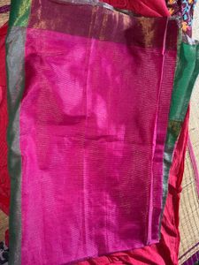 Vibrant Pink Silk Saree
