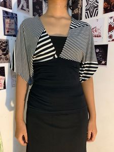 Striped Batwing Sleeve Top