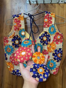 Bohemian Embroidered Blouse with Mirror Work