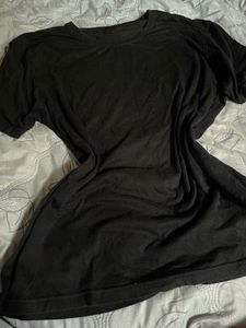 Oversized Black Cotton T-Shirt | Casual Basic Tee