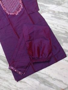 Elegant Purple Kurta Set with Embroidery