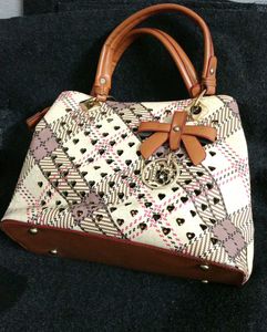 Charming Plaid Heart Handbag