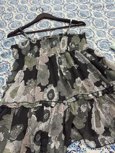 Boho Floral Print Tiered Mini Dress