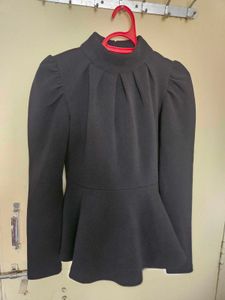 Chic Black Peplum Top