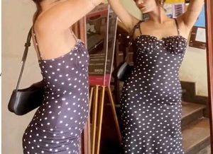 Chic Black &amp; White Polka Dot Maxi Dress