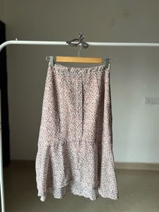 Floral Buttoned Down Midi Skirt
