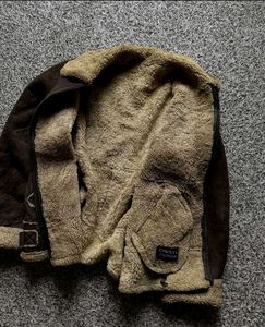 Vintage Look Suede &amp; Sherpa Jacket