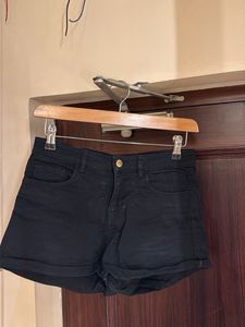 Black Denim Shorts