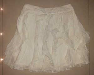🤍 PROMOD Soft Muse Ruffle Skirt – Dreamy Elegance