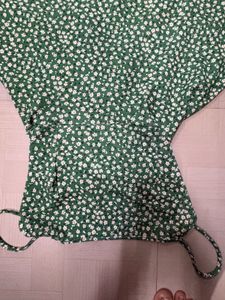 Green Floral Mini Dress