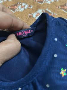 Sparkly Star Navy Dress in Net fabric