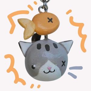 Kitty & Fish Keychain