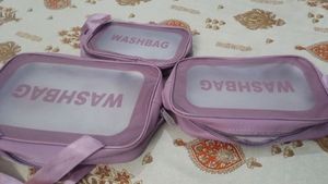3 Transparent Wash Bags