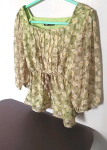 Casual Printed Sleeves floral top