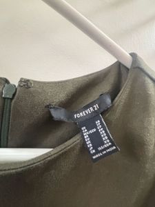 FOREVER 21 Olive Green Flutter Sleeve Dress
