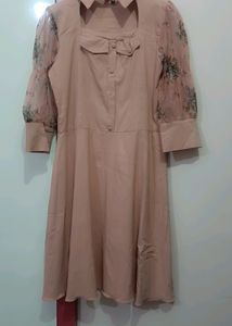 Mid Length Dress  Baby Pink Color