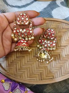 pure brass and lakh Jhumka Earrings