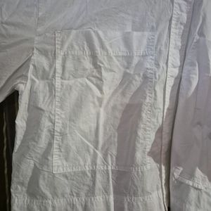Zara White Cropped Shirt