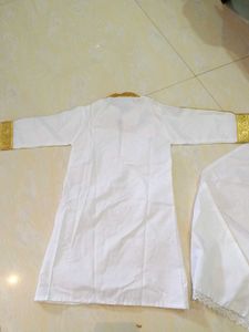 🪙🤍White Kurta with Gold Embellishments