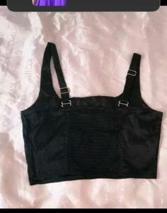 Sleek Black Ruched Crop Top