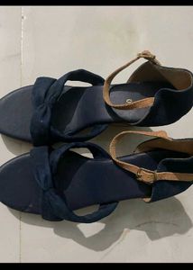 Stylish Navy Wedge Sandals