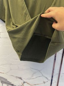 Olive Green Ribbed V-Neck Crop Top, Bust- 34