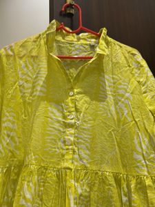 Vibrant Yellow Tiered Kurta