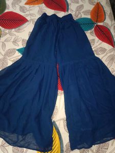 Embroidered Navy Blue shrara kurti
