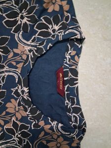 Floral Print Blue T-Shirt