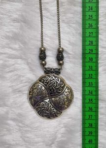 Boho Silver Tone Statement Necklace
