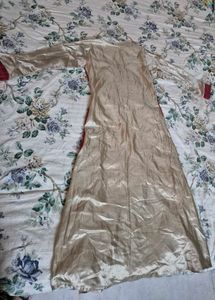 Elegant Maroon &amp; Gold Ethnic Gown Size - S