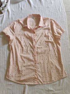 Cute Pink Polka Dot Button-Up Shirt