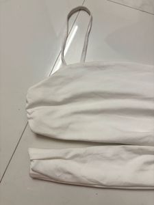 White Ruched Crop Top