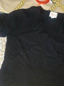 Elegant Black Wrap Sweater