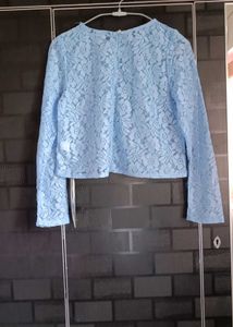 Light Blue Lace Crop Top